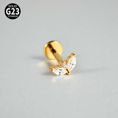 G23 Titanium Micro Pave Cubic Zirconia Cartilage Earrings WG0CACB-02-1