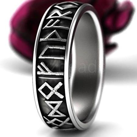 Retro Alloy Words Finger Rings FIND-PW0020-11B-1