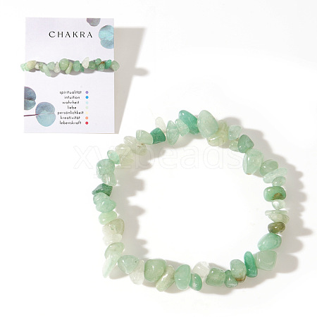 Natural Green Aventurine Chips Stretch Bracelets for Women AY5330-6-1