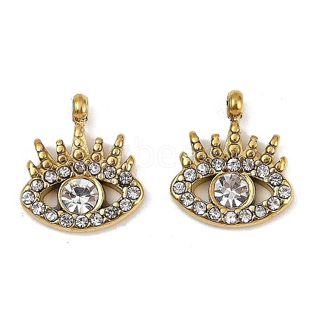 304 Stainless Steel Micro Pave Cubic Zirconia Charms LS-STAS-K302-01B-G-1