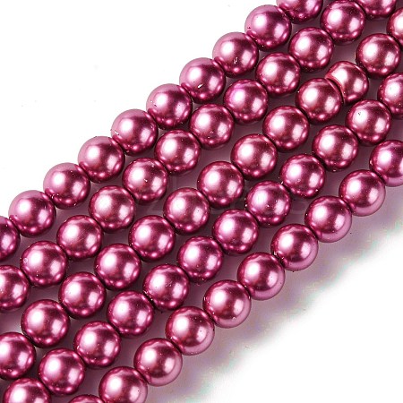 Eco-Friendly Glass Pearl Beads Strands HY-A008-8mm-RB027-1