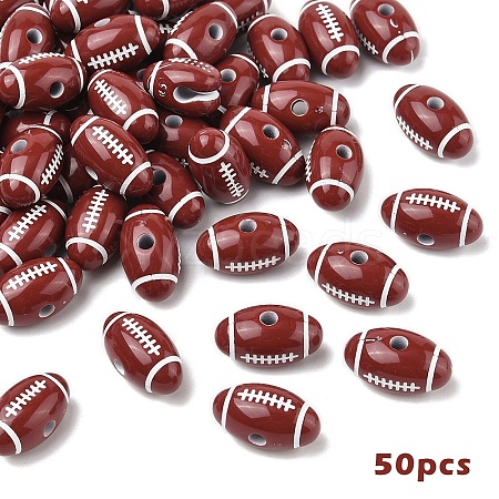 50Pcs Craft Style Acrylic Beads MACR-YW0003-85-1