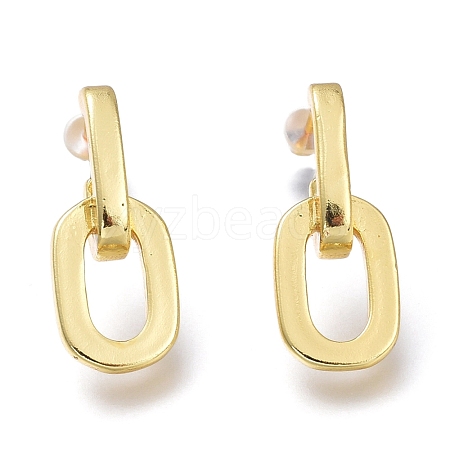 Brass Half Hoop Earrings EJEW-H104-13G-1