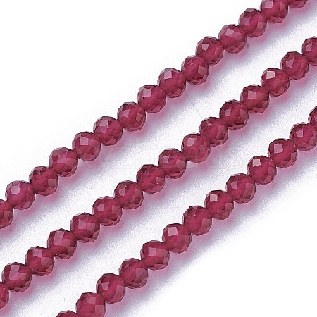 Faceted Glass Beads Strands X-G-F619-09D-3mm-1
