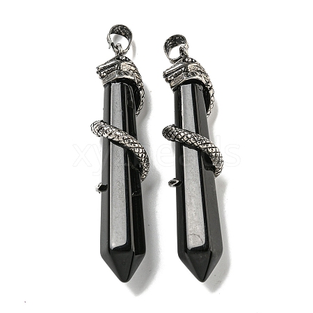 Natural Obsidian Pointed Big Pendants G-F766-07AS-08-1
