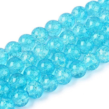 Spray Painted Crackle Transparent Glass Beads Strands X-CCG-Q001-8mm-06-A-1