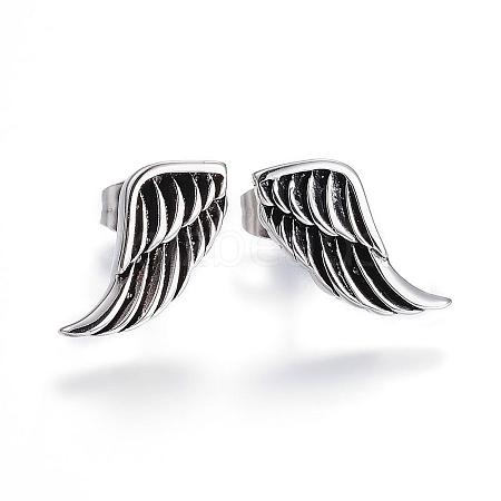 304 Stainless Steel Ear Studs EJEW-G212-01AS-1