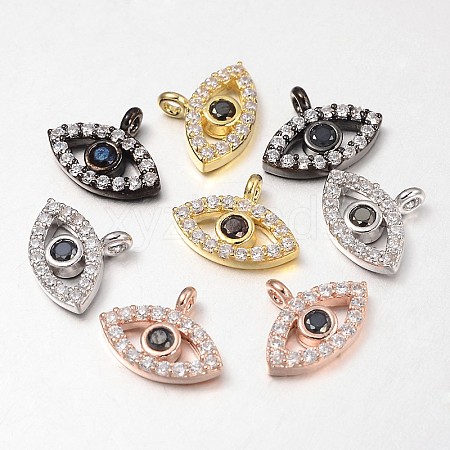 Eye Brass Micro Pave Cubic Zirconia Charms ZIRC-D076-1