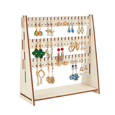 3-Tier Wood Earring Display Stands EDIS-WH0029-79-1