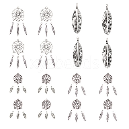 Tibetan Style Alloy Chandelier Components Links and Pendants TIBE-PH0004-47AS-1