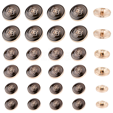Fingerinspire 30Pcs 3 Style 1-Hole Alloy Enamel Shank Buttons BUTT-FG0001-10-1