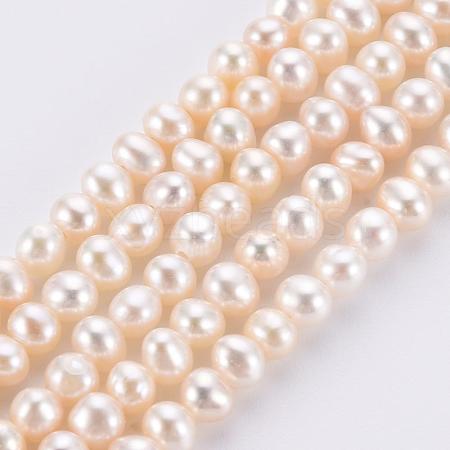 Natural Cultured Freshwater Pearl Beads Strands PEAR-R063-07A-1