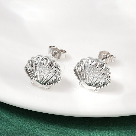 Brass Stud Earrings EJEW-R032-02P-1