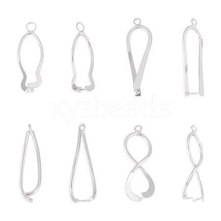 8Pcs 4 Styles Brass Ice Pick Pinch Bails KK-TA0002-48-1