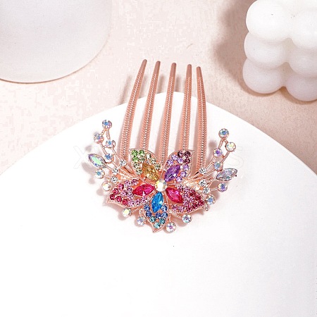 Alloy Rhinestone Hair Combs PW-WGA76E6-06-1