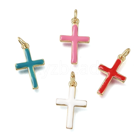 Brass Enamel Pendants KK-CBAEEA8-10G-1