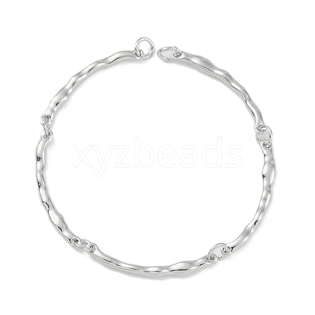 Brass Textured Bar Link Chain Bracelet Making KK-U020-04P-1