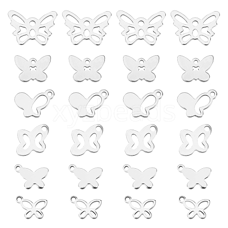 DICOSMETIC 300Pcs 6 Style 201 Stainless Steel Charms STAS-DC0002-12-1