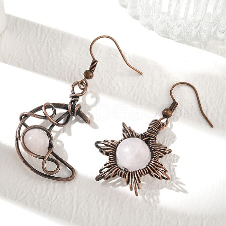 Natural Quartz Crystal Dangle Earrings G-H359-07R-05-1