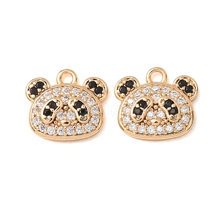 Brass Micro Pave Black Cubic Zirconia Charms CU-CBAEC99-18G-1