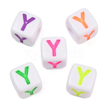 Opaque Acrylic Enamel European Beads AC-ACBA1794-04Y-1