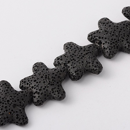 Natural Lava Rock Beads Strands X-G590-2-1