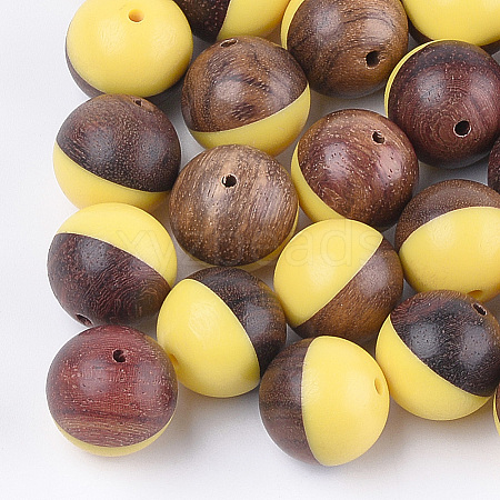 Resin & Walnut Wood Beads RESI-S358-68F-1