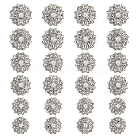 24Pcs 3 Styles Alloy Rhinestone Shank Buttons BUTT-HS0001-05P-1