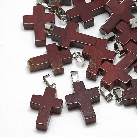 Natural Red Jasper Pendants G-T080-10-1