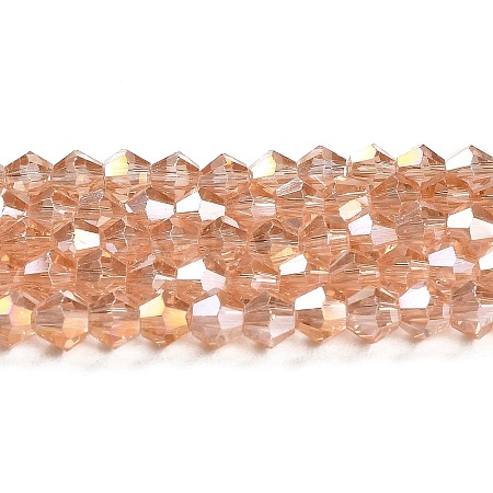 Transparent Electroplate Glass Beads Strands GLAA-F029-2mm-A15-1