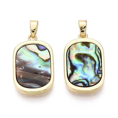 Natural Paua Shell Pendants KK-T073-64A-1