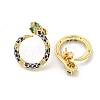 Snake Real 18K Gold Plated Brass Dangle Earrings EJEW-L269-109G-2