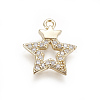 Brass Micro Pave Cubic Zirconia Pendants ZIRC-F102-14-1