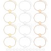 12Pcs 3 Color Blank Dome Flat Round Glass Link Bracelets Set BJEW-AB00003-1