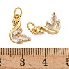 Rack Plating Brass Micro Pave Clear Cubic Zirconia Charms KK-U030-23G-3