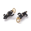 Brass Micro Pave Clear Cubic Zirconia Pendants KK-C100-17G-3