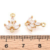 Brass Pave Clear Cubic Zirconia Connector Charms KK-T078-03G-03-3