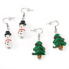 2 Pairs 2 Styles Christmas Theme Glass Dangle Earrings EJEW-TA00701-3
