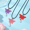 3Pcs 3 Colors Glass Seed Beads Beaded Butterfly Pendant Necklaces NJEW-MZ00083-1