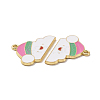 Christmas Theme Rack Plating Alloy Enamel Pendants PALLOY-O109-25LG-3