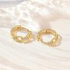 Brass Micro Pave Cubic Zirconia Hoop Earrings KK-CBA30C7-06G-3