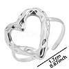 304 Stainless Steel Heart Shape Cuff Rings LL4248-1-1