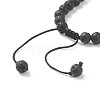 Natural Tiger Eye & Lava Rock Braided Bead Bracelet BJEW-TA00188-01-3