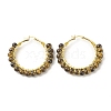 Natural Tiger Eye Beaded Hoop Earrings for Women EJEW-C003-03B-RS-1