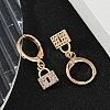 Brass Micro Pave Clear Cubic Zirconia Leverback Earrings EJEW-K300-07G-2