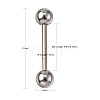 304 Stainless Steel Straight Barbell Tongue Rings STAS-R115-29A-P-2