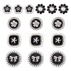 15Pcs 5 Styles 1-Hole Alloy Enamel Shank Buttons BUTT-TA0001-47B-3