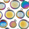40Pcs 4 Style Ion Plating(IP) 304 Stainless Steel Pendant Cabochon Settings STAS-LS0001-56MC-4