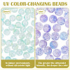 100Pcs Crackle Transparent Glass UV Reactive Beads GLAA-TA0004-28B-5