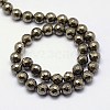 Natural Pyrite Beads Strands G-L031-8mm-03-3